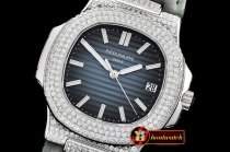 Patek Philippe Nautilus Mens 40mm Diams SS/LE Blue Sticks MY9015 Mod