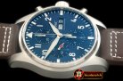 IWC0287 - 3777 LPP Pilot Chrono SS/LE Black 7750