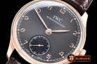 IWC Portuguese Hand-Wound Ref.IW5454 RG/LE Grey/Blk A6497