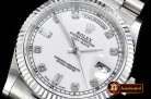 Rolex Daydate 36mm Flt SS/SS Pearl White Diam BP Swiss 2836