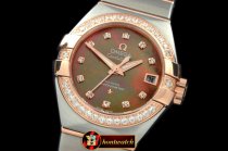 OMG0352A - Double Eagle Ladies Auto SS/RG Brown Diamonds J-Miyot
