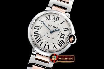 Cartier Balon Bleu Ladies 33mm RG/SS Wht BVF Jap NH05