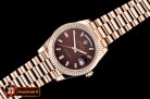 Rolex DayDate 40mm Flt RG/RG Brown Baug. Diam BP A2836
