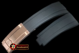 ROLACC020A - Black Rubber Strap 20/16 with RG Insignia Clasp