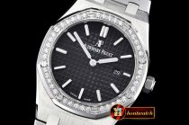 Audemars Piguet Royal Oak Ladies 33mm SS/SS Blk Diams JF Swiss E