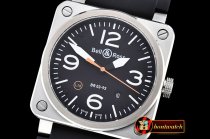 Replica BELL & ROSS BR03-92 SS/RU Black/White/Orange Miyota 9015