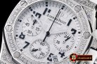 AP0368C - Royal Oak Ladies Chrono SS/RU Wht Num Diam Bez VK64