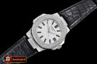Patek Philippe Nautilus Mens 40mm Diams SS/LE White Sticks MY9015 Mod