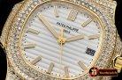 Patek Philippe Nautilus Mens 40mm Diams YG/LE White Sticks V2 MY9015