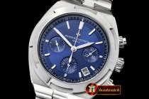 VACH. CONSTANTINE Overseas Chronograph SS/SS Blue Asia 7750 Mod 5200