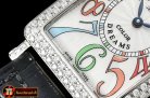 Franck Muller Long Island Ld 952QZ DIAM/SS/LE (Blk) Wht GF Swiss Qtz