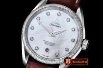 OMG0462F - Aqua Terra 38mm SS/LE Wht MOP Diam Bez JHF A2836 Mod8