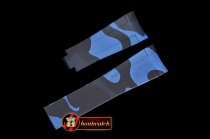 Rolex Rubber B Blue Camo Vulc. Strap For Sports Rolex