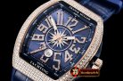 Franck Muller Vanguard Mens V45 Diams RG/LE/RU Blue Diam ABF A2824