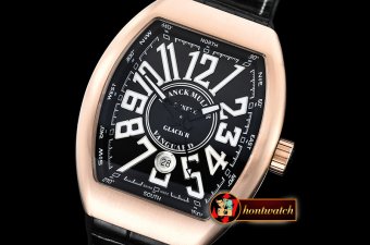 Franck Muller Vanguard Mens V45 RG/LE/RU Black Lume ABF Asia 2824