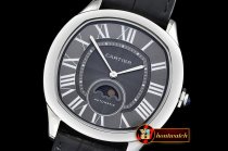 Cartier Drive De Cartier MoonPhase SS/LE Black Jap Qtz