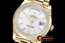 Rolex DayDate 40mm Flt YG/YG Wht Stick Noob A3255 Mod