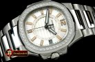 PP0179C - Nautilus 7010 Midsize 32mm SS White Diams - Swiss Qtz