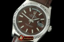Replica Rolex DayDate Fluted Brown SS/LE Asian 2813