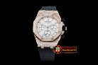 AP0369C - Royal Oak Ladies Chrono RG/RU Wht Diam Diam Bez VK64