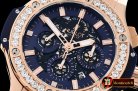Hublot Big Bang Evolution DIAM/RG/RU Blue Skele A7750 Mod