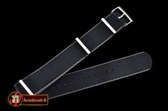 Rolex Black/Grey 22mm Top Quality Nylon Strap