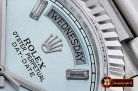 Rolex DayDate 228206 Flt SS/SS Ice Blue Diam BP A3255 Mod