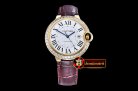 Cartier Balon Bleu Mens Diams Bez YG/LE White Miyota