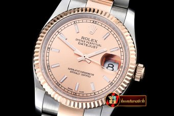 Replica Rolex DateJust Mens 36mm RG/SS Rose Gold BP Asia 2836