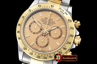 Replica Rolex Daytona TT YG/SS Gold Stick BP A7750 Mod4130