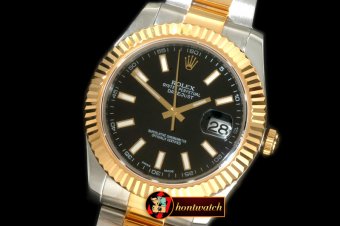 RDJ0255A - SS/YG TT Black Swiss Eta 2836/3135