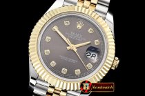 Rolex Datejust II DJ2 41mm Jub Flt YG/SS Dark Grey Diams BP A323