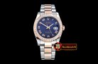 Rolex Datejust DJ 36mm Oyst Flt RG/SS Blue Rmn BP A3135 Mod