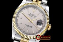 Rolex Datejust DJ 36mm Jub Flt YG/SS Light Grey Stk BP A3135 Mod
