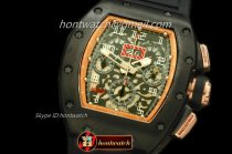 RM032 - Carbon/Rose Gold Flyback PVD/RU Asian 7750 28800