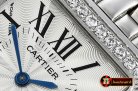 Cartier Santos Demoiselle Ladies Diams SS/SS Wht Swiss Quartz