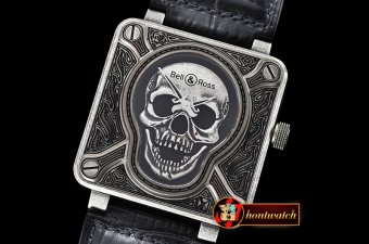Bell & Ross BR01 2016 Burning Skull Ltd Ed Vin SS/LE Black Asia