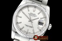 Rolex Datejust Man DJ 116234 Flt 904L Oyst SS/SS Silv/Stk DJF V2 A2824
