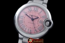 CAR0331B - Ballon De Cartier Ladies SS/SS Pink Roman Miyota
