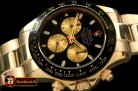 Replica Rolex Daytona 116528 YG/YG Black Stk A-7750 Sec@6