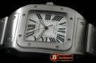 CAR0316B - Men Santos 100 SS/SS White Asian Eta 2824-2