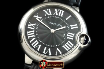 CAR0330B - Ballon De Cartier Mid SS/LE Black Roman Miyota