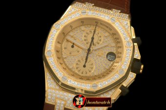 AP0283 - Royal Oak Chrono YG/LE Champagne Gold Bling A-7750