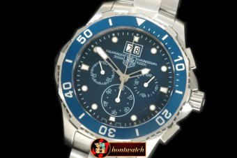 TAG0282C - Aquaracer Big Date Chrono SS/SS Blue Jap OS Qtz