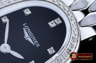 Longines Elegance Ladies Diams SS/SS Black TWF Swiss Qtz