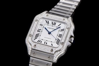 CARTIER SANTOS A8F 35mm MY9015 SS/SS DIAMOND