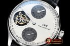 IWC Portugese Regulator Tourb IW544602 SS/LE Wht ZF Tourb