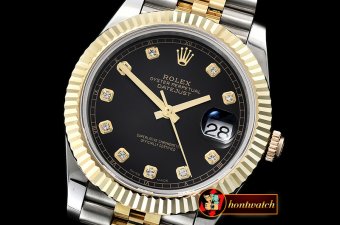 Rolex Datejust DJ2 41mm Jub Flt Wrap YG/SS Black Diams BP Asia 2836