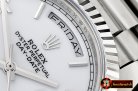 Rolex DayDate 40mm Flt SS/SS Pearl Wht Roman BP Swiss 2836