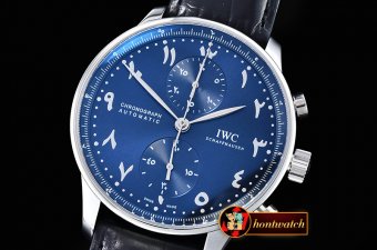 IWC Portuguese Chrono SS/LE Blue/Arabic Num YLF A7750 Mod